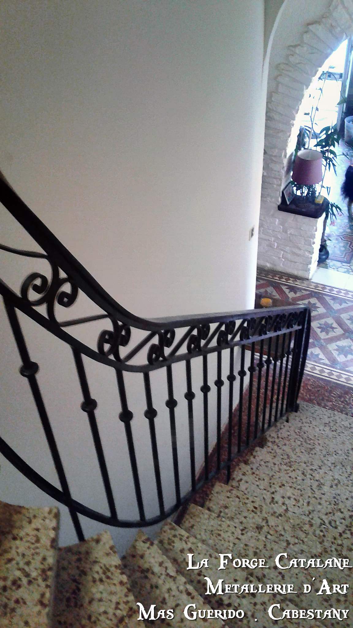 rambarde rampe rampant bague frise volutes barreaux droit fer La Forge Catalane (2).jpg